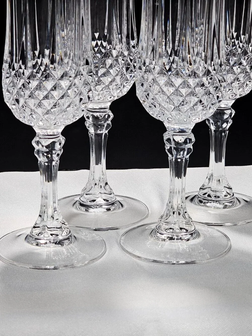 4 Cristal D'Arques Longchamp Champagne Flutes Glasses 8